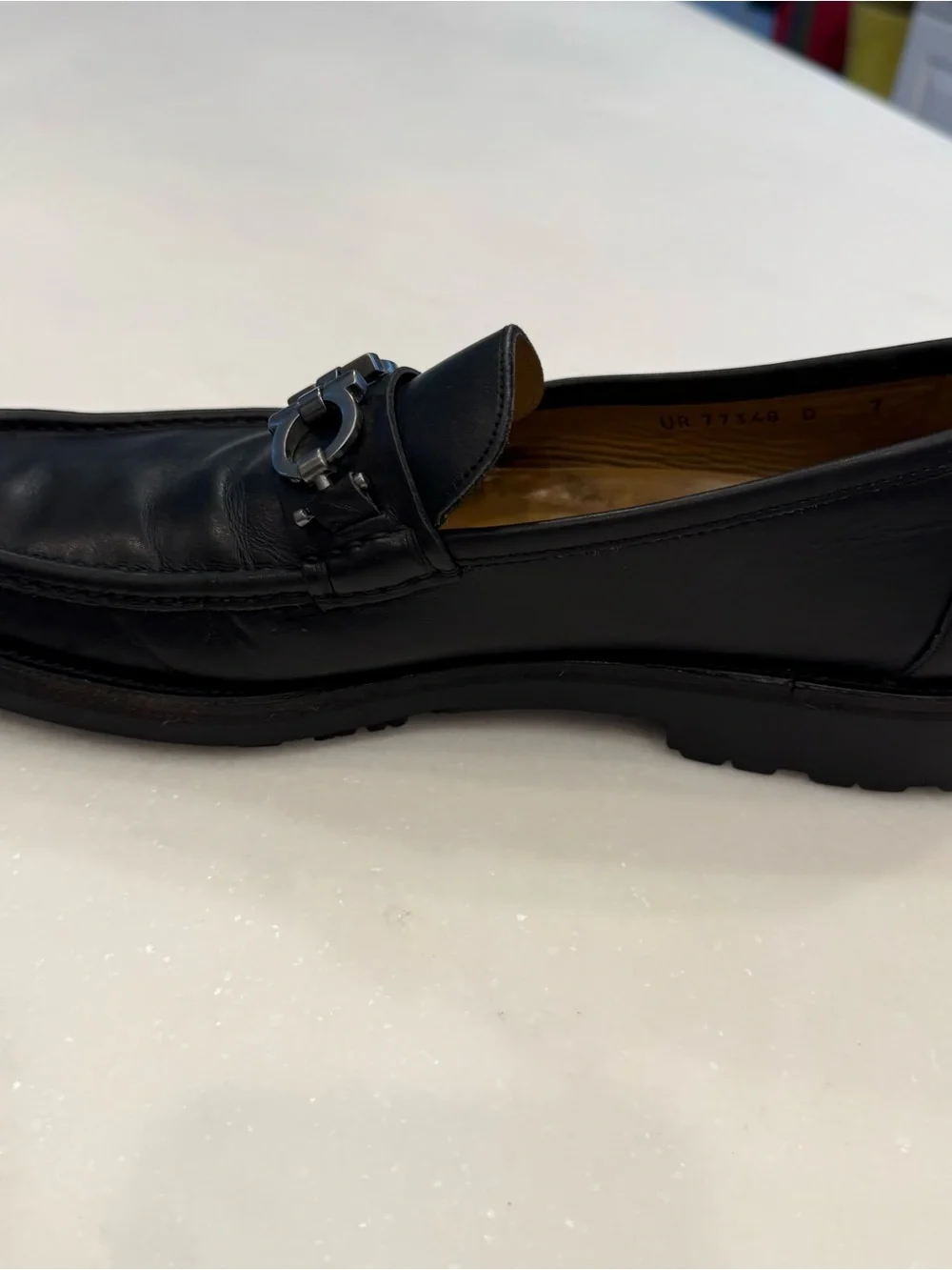 Salvatore Ferragamo Men’s David Gancini Bit Leather Loafers Black Sz 7D Wms 8.5